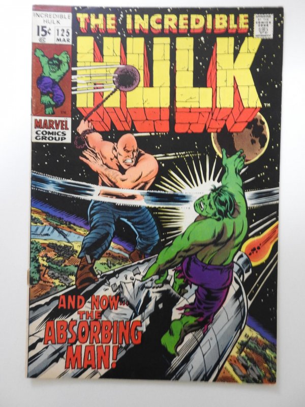 The Incredible Hulk #125 (1970) Great Battle vs The Absorbing Man! Sharp VF!!