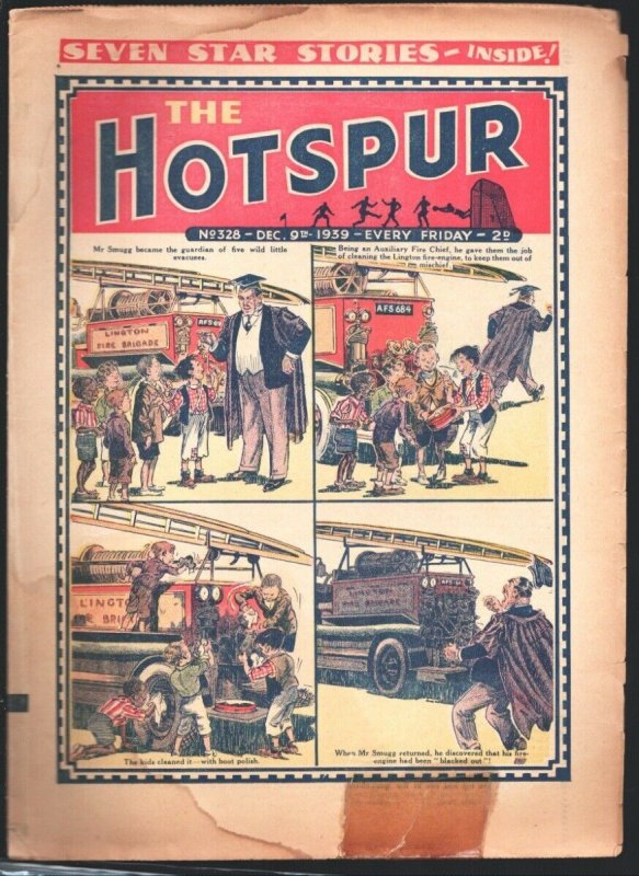 Hotspur #328 12/9/1939-D.C. Thompson-Evacuees issue-British story paper-Sci-f...