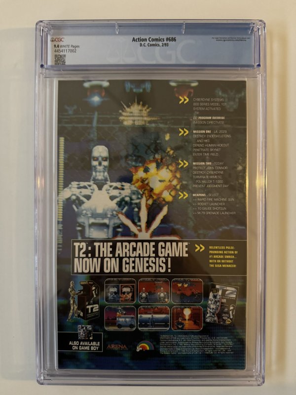 Action Comics #686 Supergirl CGC 9.4 Funeral For A Friend (1993)