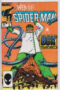 WEB OF SPIDER-MAN #5 (Aug 1985) VFNM 9.0 white!