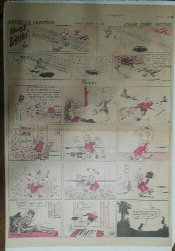 Skippy Sunday Page by Percy Crosby from 3/31/1929 Size: 15 x 22 inches Full Page