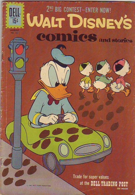 Comics and Stories, Walt Disney's #251 (Aug-61) FN Mid-Grade Donald Duck, Hue...