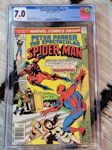 CGC 7.0 Spectacular Spider-man #1 Comic Book Marvel 1976 Romita Cover WP