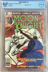 Moon Knight #9  CBCS  8.0  White pgs  7/81  Midnight Man cover & App. Bushm