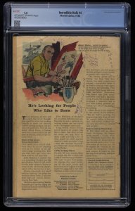 Incredible Hulk #4 CGC FA/GD 1.5 Origin of Incredible Hulk Retold!