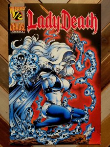 LADY DEATH Wizard 1/2 Special w CRUX CrossGen Poster (Chaos 1994) Hughes, Pulido