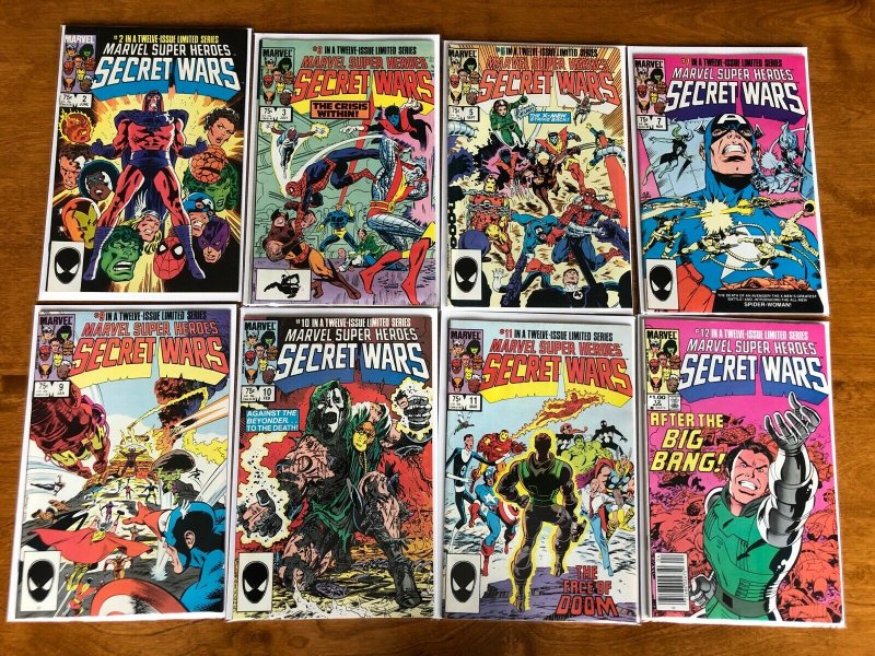 Secret Wars comic lot from#2-12 avg 8.0 VF (1984)