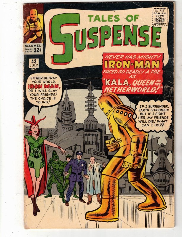Tales of Suspense #43 (1963)Kirby VG/FN Original GOLDEN Iron Man BEANTOWN CERTIF