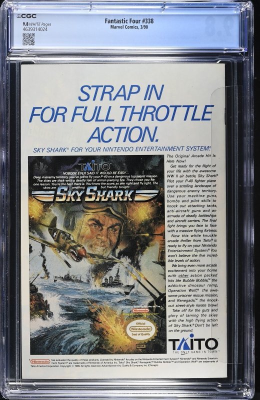 Fantastic Four #338 (3/90) Graded CGC 9.8