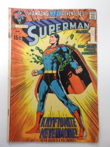 Superman #233 (1971) GD+ Condition moisture stain, ink on fc