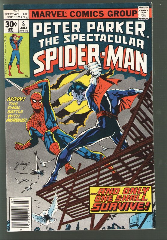 PETER PARKER SPECTACULAR SPIDERMAN 8 FVF EARLY MORBIUS;CLASSIC COVER!