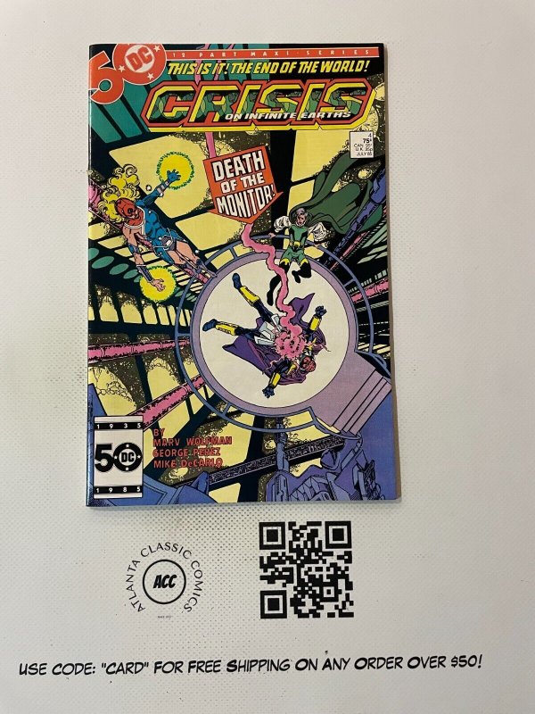 Crisis On Infinite Earths # 4 NM DC Comic Book Batman Flash Superman Atom 4 MS9