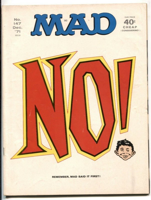 Mad-Magazine #147 1971 great NO! cover F/VF