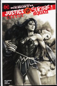 Justice League vs. Suicide Squad #1 Artgerm Black and White Cover (2017)