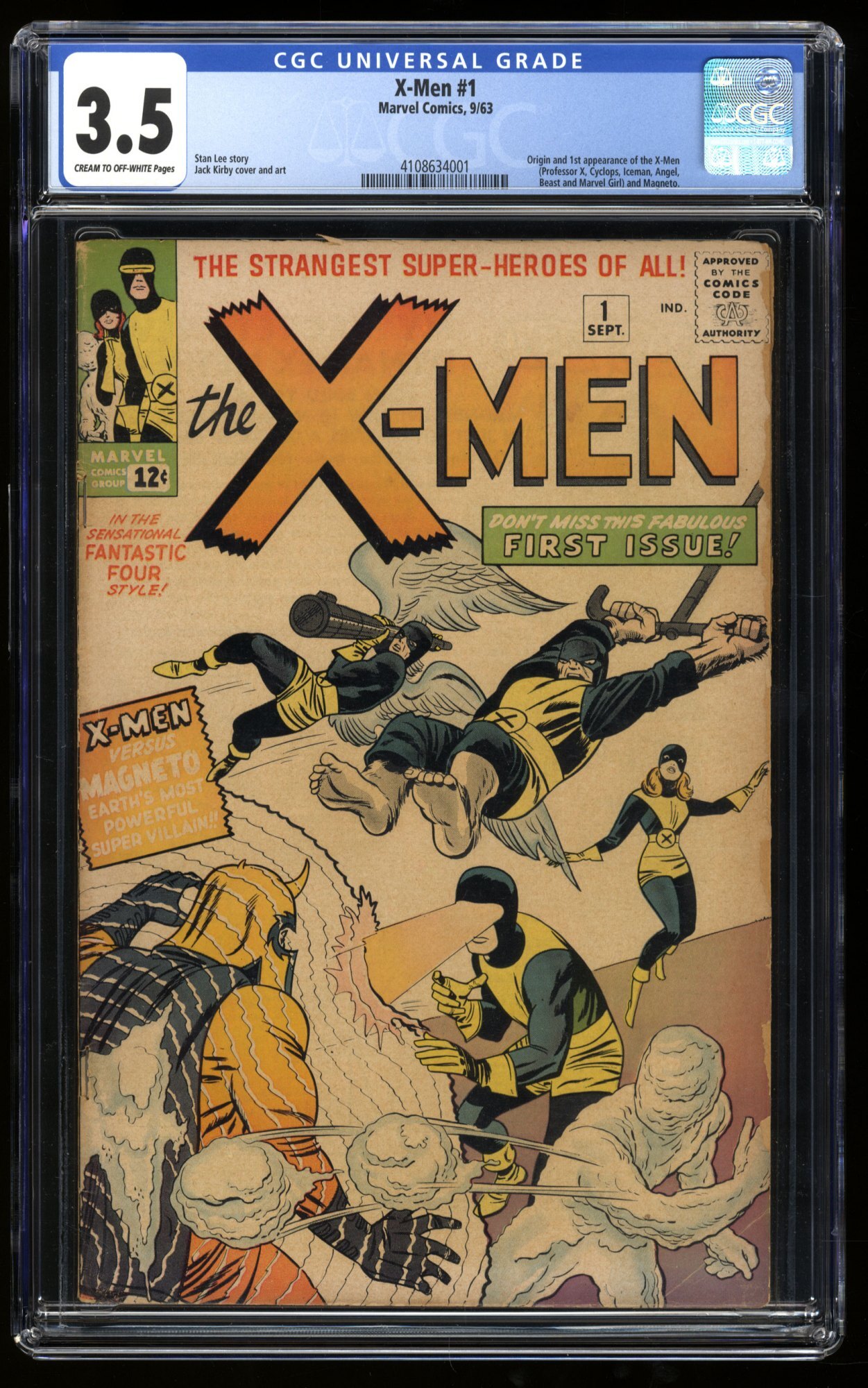 X-Men (1963) #1 CGC VG- 3.5 Origin 1st Appearance Magneto! | Comic ...