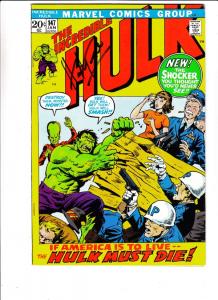 Incredible Hulk Signed #147 (Jan-72) VF High-Grade Hulk