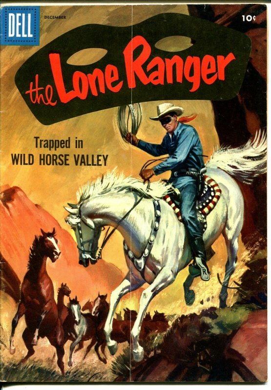 Lone Ranger #102 1956-Dell-painted cover-Wild Horse Valley-FN/VF