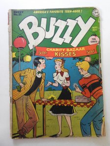 Buzzy #21 GD Condition! Moisture damage, centerfold detached