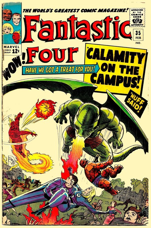 FANTASTIC FOUR #35 (Feb1965) 2.5 GD+ Jack Kirby/Stan Lee!  1st DRAGON MAN!