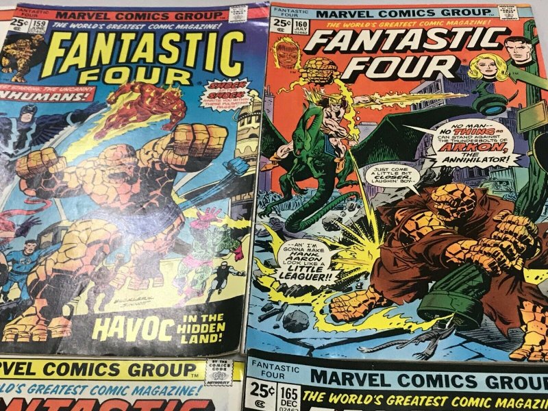 FANTASTIC FOUR#158-165 FN/VF LOT (6 BOOKS) 1975 MARVEL BRONZE AGE COMICS