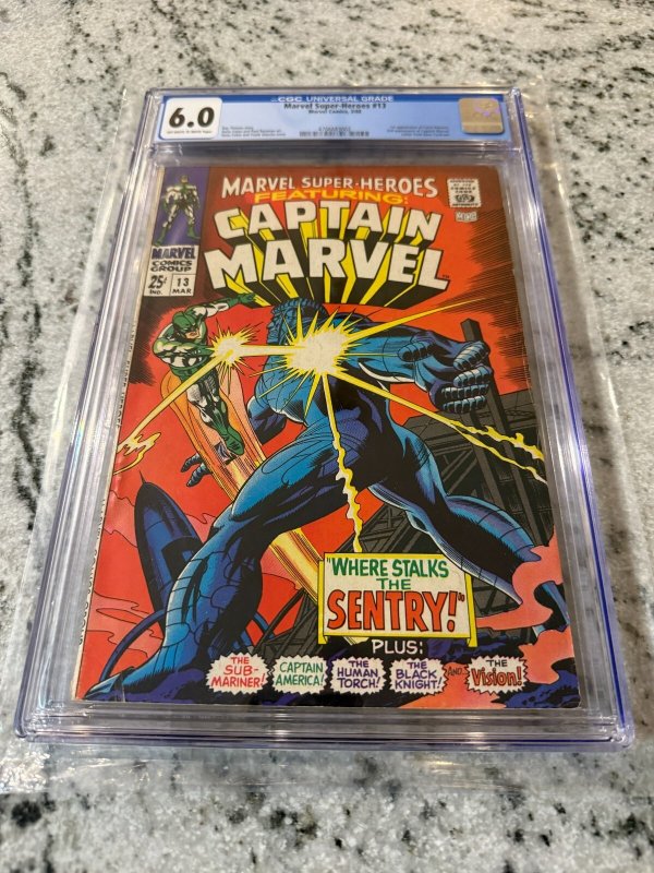 Marvel Super Heroes # 13 CGC Graded 6.0 Marvel Comic Book Captain Marvel JH28