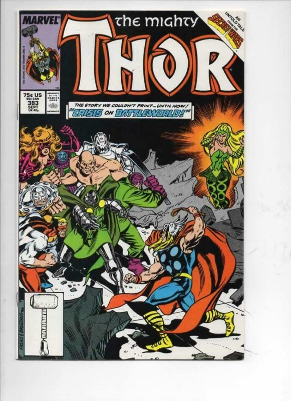 THOR #383 VF/NM God of Thunder Dr Doom 1966 1987, more Thor in store, Marvel