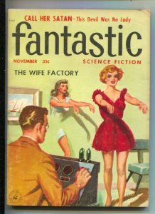 Fantastic 11/1957-Ziff-Davis-ED Valigursky Good Girl Art cover-Virgil Finlay ...