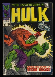 Incredible Hulk #106 VG/FN 5.0 2nd Missing Link! 1968!