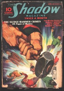 Shadow 11/1/1937-The Sledge-Hammer Crimes by Maxwell Grant-Hero pulp-FR/G