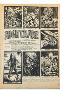 NIGHTMARE #3 Monster Horror Magazine Comic Boris Vallejo Cover 1971 Skywald 