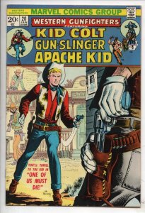 WESTERN GUNFIGHTERS #20, VF, Kid Colt, Apache Kid, Gun-Slinger 1974
