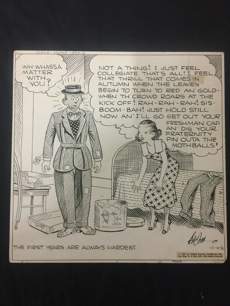 Ed Dodd Back Home Again Original Newspaper Comic Art 10/6/36 | Comic ...