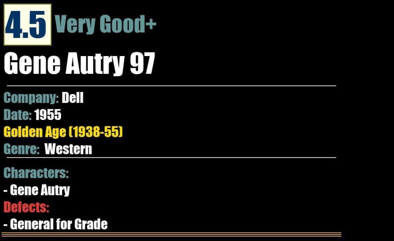 Gene Autry 97 (1955) VG+ 4.5 Golden Age Dell comic