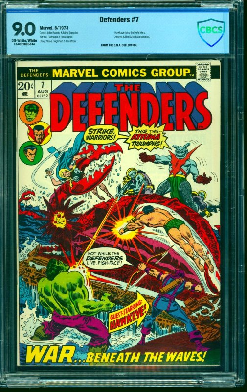 Defenders #7 CBCS VF/NM 9.0 Off White to White Marvel Comics