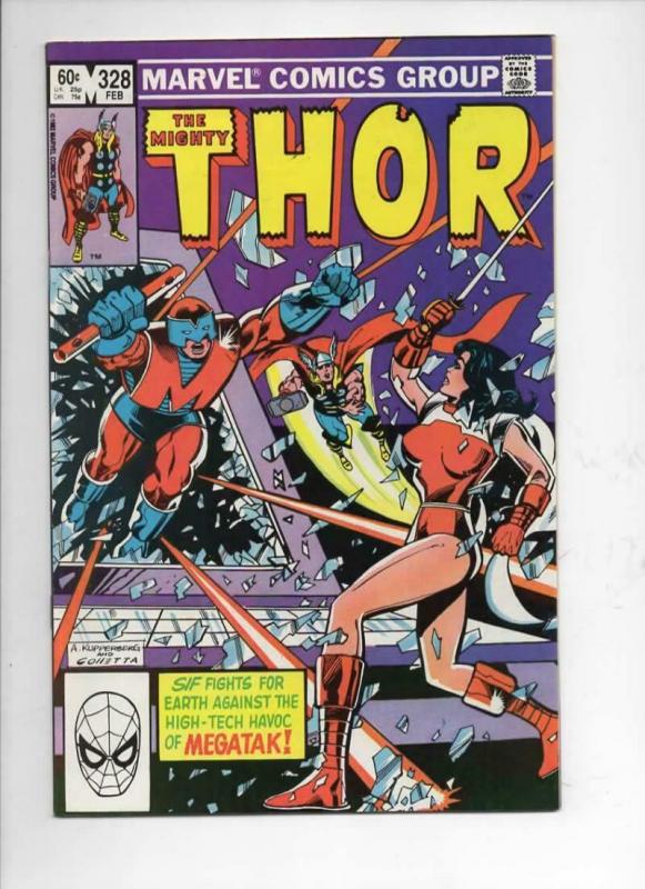 THOR #328 VF/NM God of Thunder Megatek 1966 1983, more Thor in store, Marvel