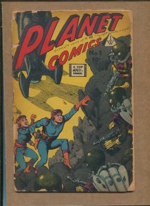 Planet Comics #1 (1958) reprint 41 Fair/poor cover split detached