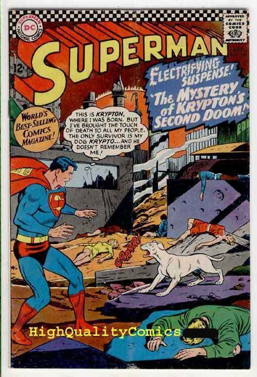 SUPERMAN #189, VG+, Origin / destruction of Krypton II, 1966