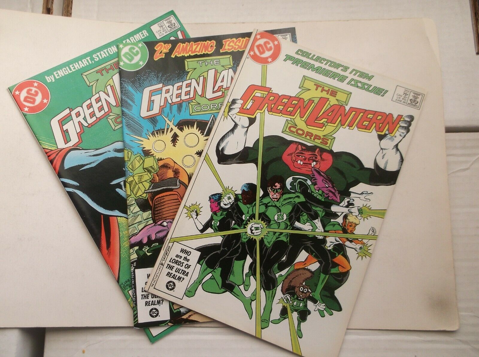 DC: the Green Lantern Corps #201-203, 1st Kilowog APP., KEY Book, 1986