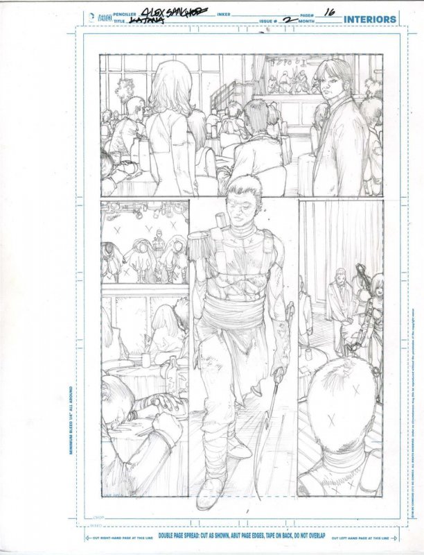 Katana #2 pg 16  DC New 52-Justice League Original Penciled art by ALEX SANCHEZ