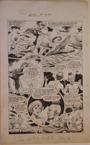 HENRY KIEFER original art, WAMBI JUNGLE BOY #9 pg 4, 14x23, 1950, Elephant,Crocs 