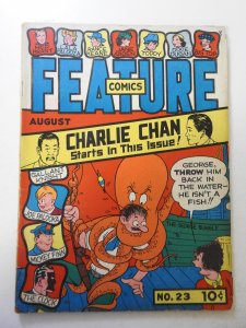 Feature Comics #23 (1939) GD Cond staples replaced, tape along interior spine