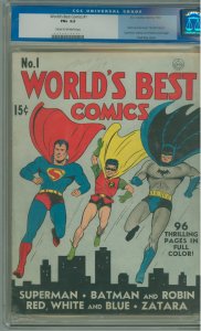 World's Best Comics #1 (1941) CGC 6.5! Cream to OW Pgs Tape residue back...