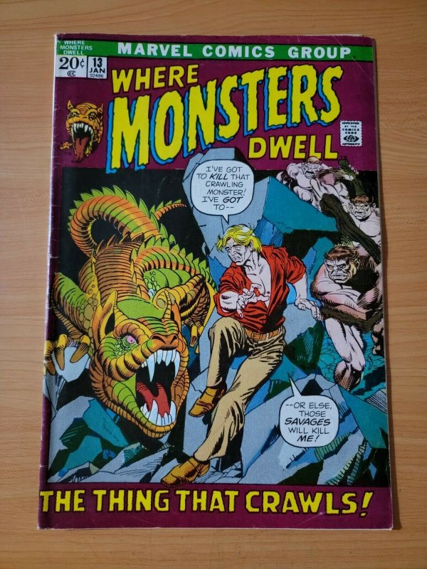 Where Monsters Dwell #13 ~ VERY GOOD - FINE FN ~ 1972 Marvel Comics