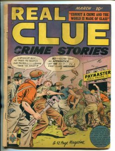 REAL CLUE CRIME STORIES VOL 4 #1 1949-HILLMAN-FIGHT COVER-CRIME-good/vg