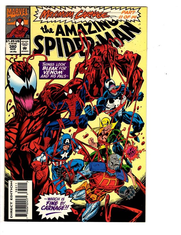 5 The Amazing Spider-Man Marvel Comic Books # 358 376 378 380 382 Punisher WM2