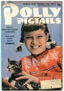 POLLY PIGTAIL #32 1948- Golden Age comic for Girls- Kitten photo cover VG/F