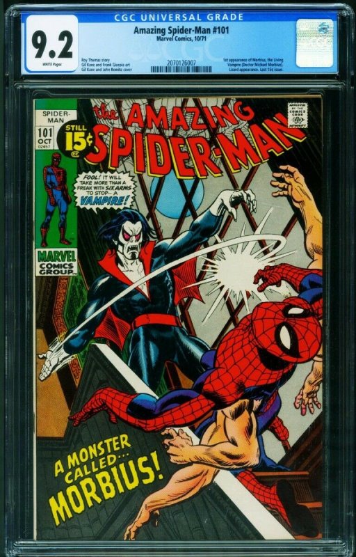 Amazing Spider-Man #101 CGC 9.2 First Vampire Morbius-comic book- 2070126007