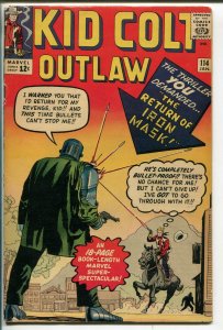 KID COLT OUTLAW  #114-1964-MARVEL-JACK  KIRBY-IRON MASK-JOE MANEELY-vg+