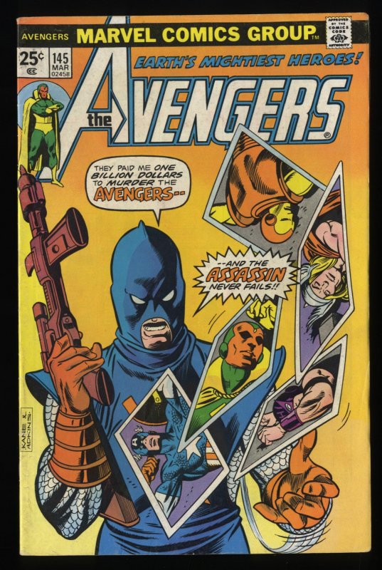 Avengers #145 VG+ 4.5 Marvel Comics Thor Captain America 1st Assassin!