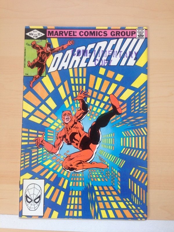 Daredevil #186 (1982) Marvel Comics Frank Miller NM Stamped on cover 